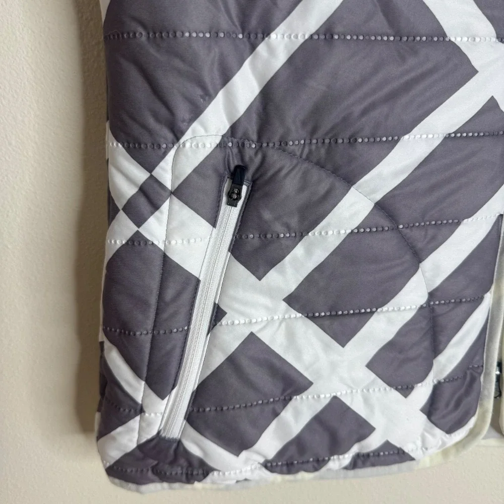 Nike Golf Vest ladies Tour Performance Quilted Puffer Grey White Large